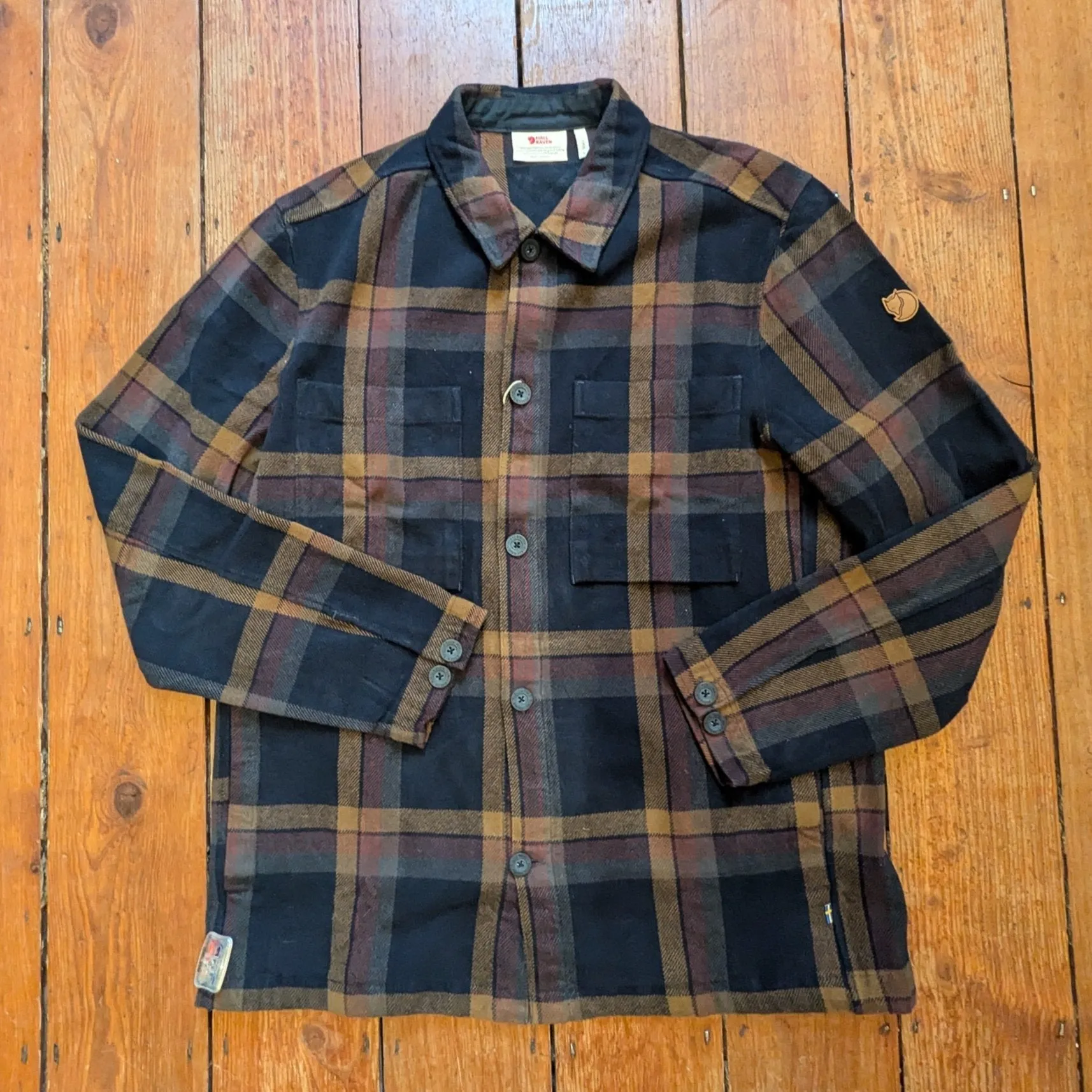 Fjällräven - Singi Flannel Overshirt - Dark Navy/Wood