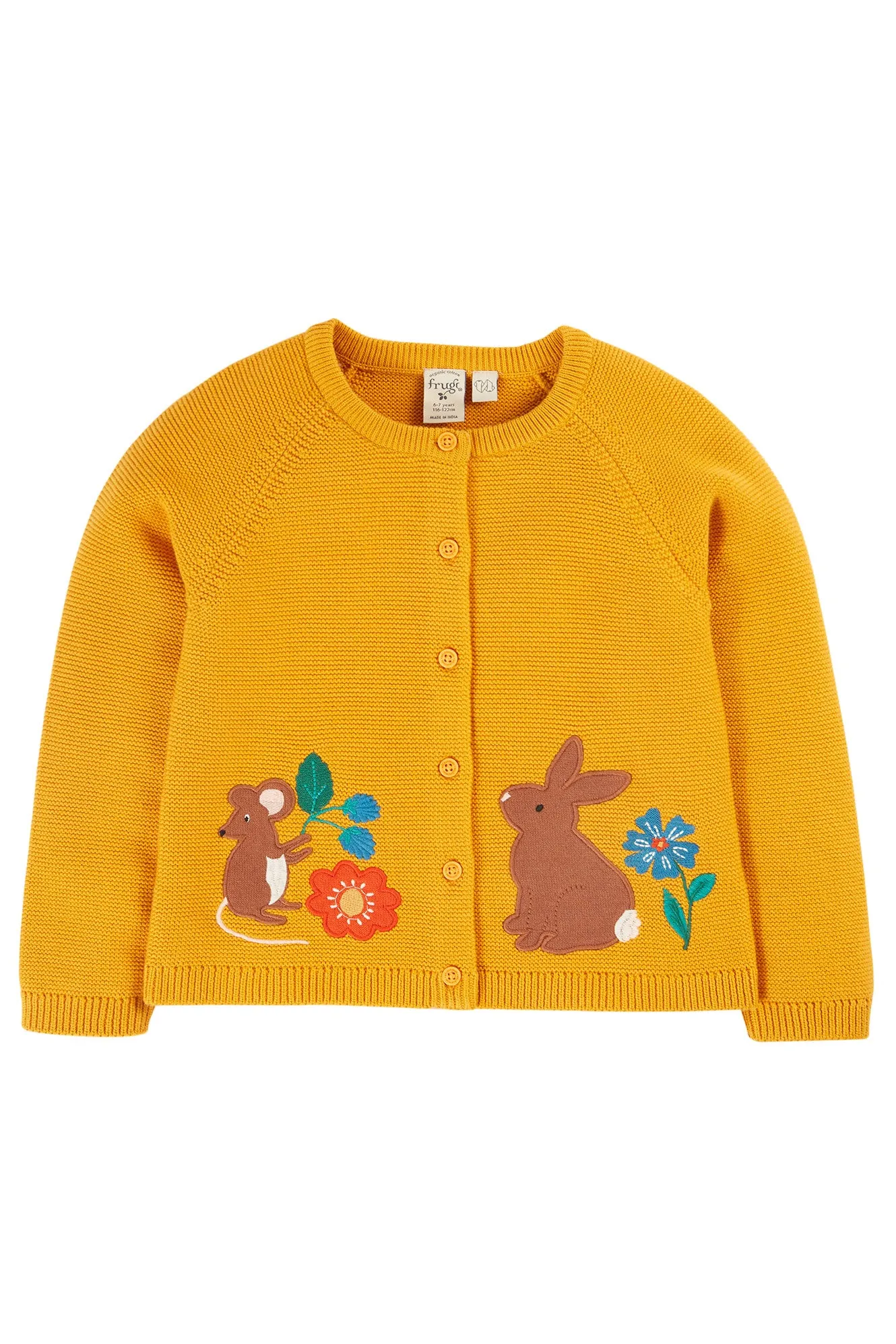 Frugi Baby Girls Mustard Colby Cardigan