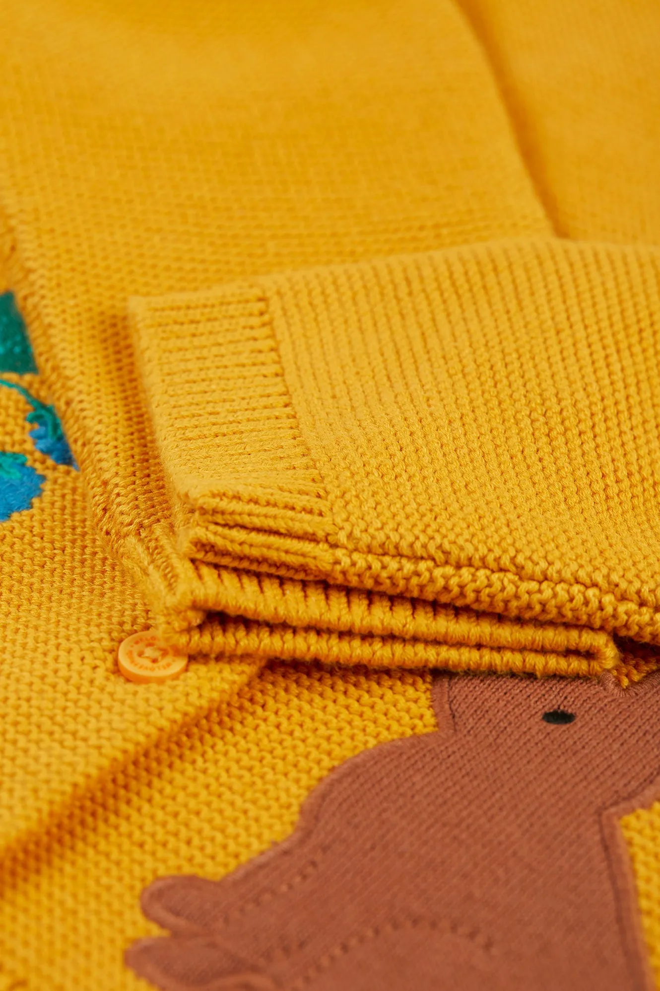 Frugi Baby Girls Mustard Colby Cardigan