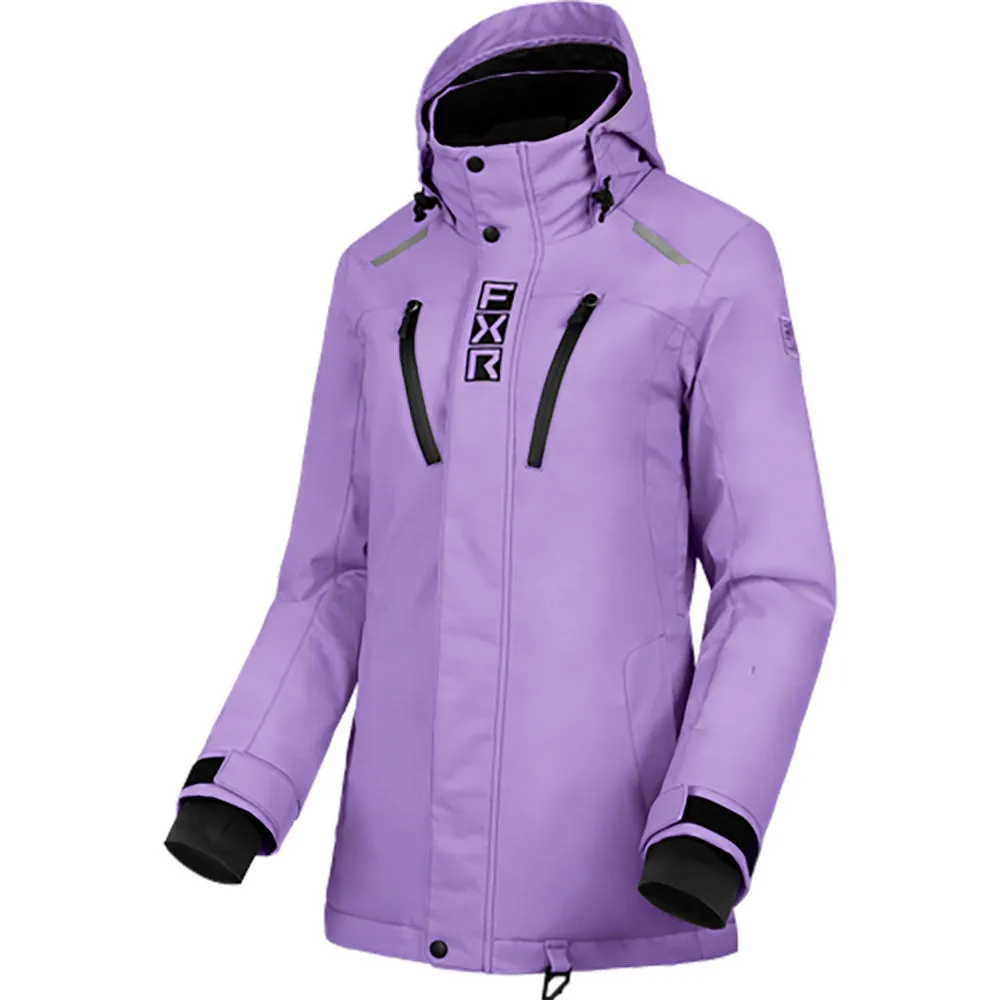 FXR  Womens Aerial Jacket Warm Insulated Durable HydrX Vented Lilac Black