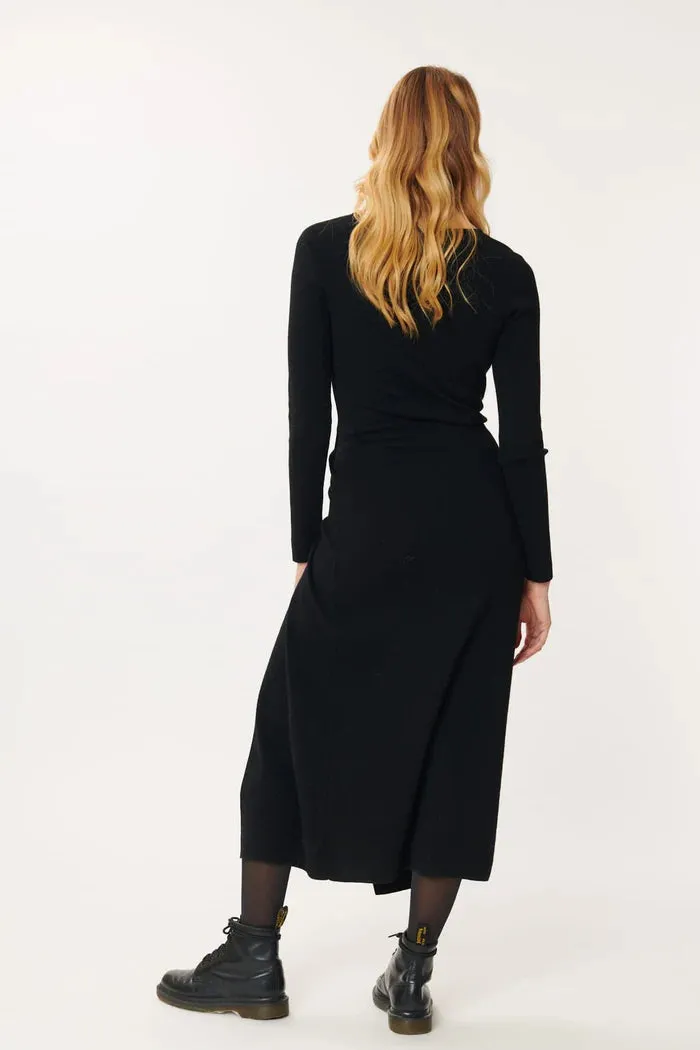 Gaia Side Tie Dress - Black