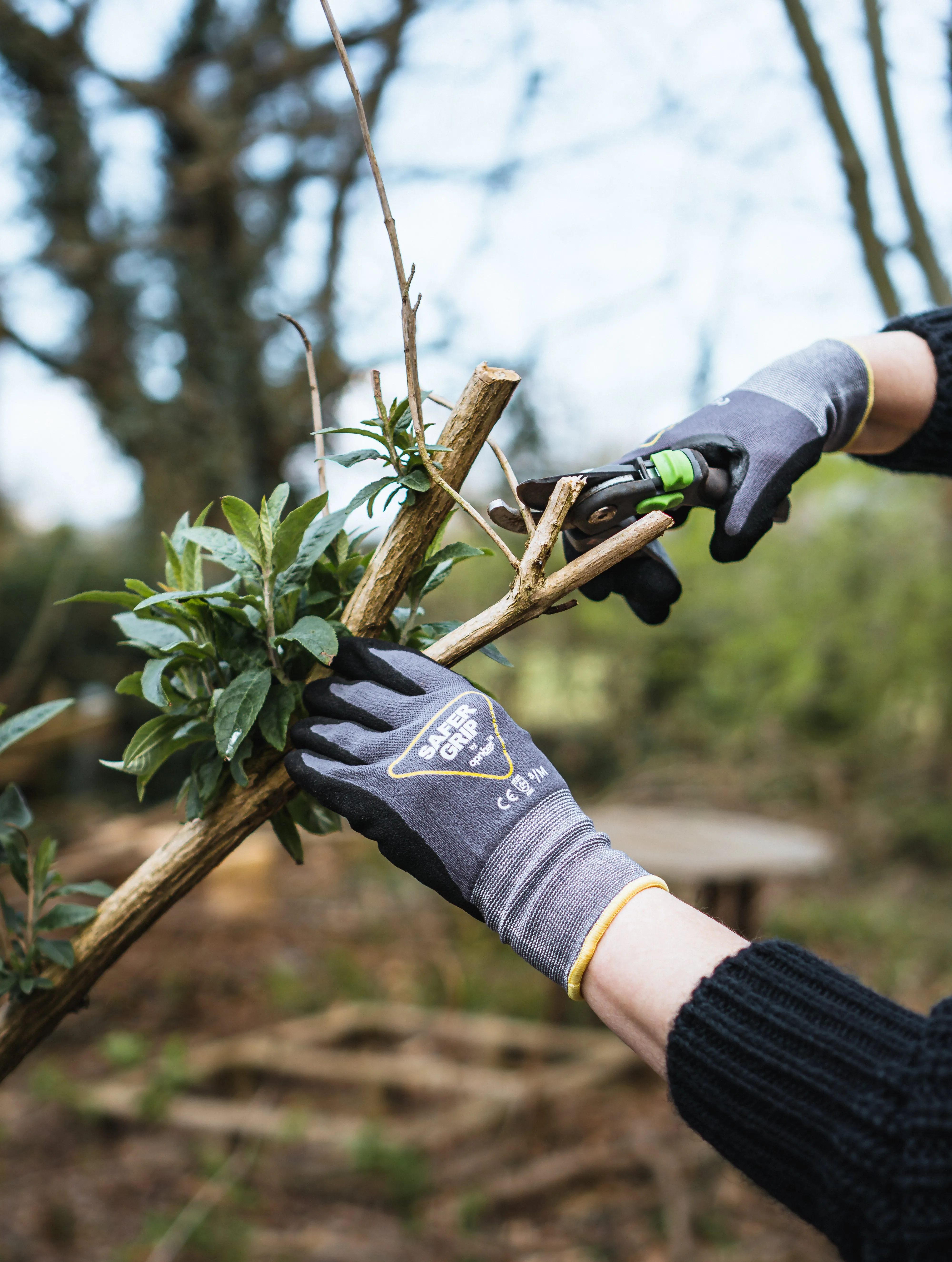 Gardening Gloves - Nitrile Coated Gloves with Touchscreen - Safer Grip by OPNBAR™ (2-Pack)