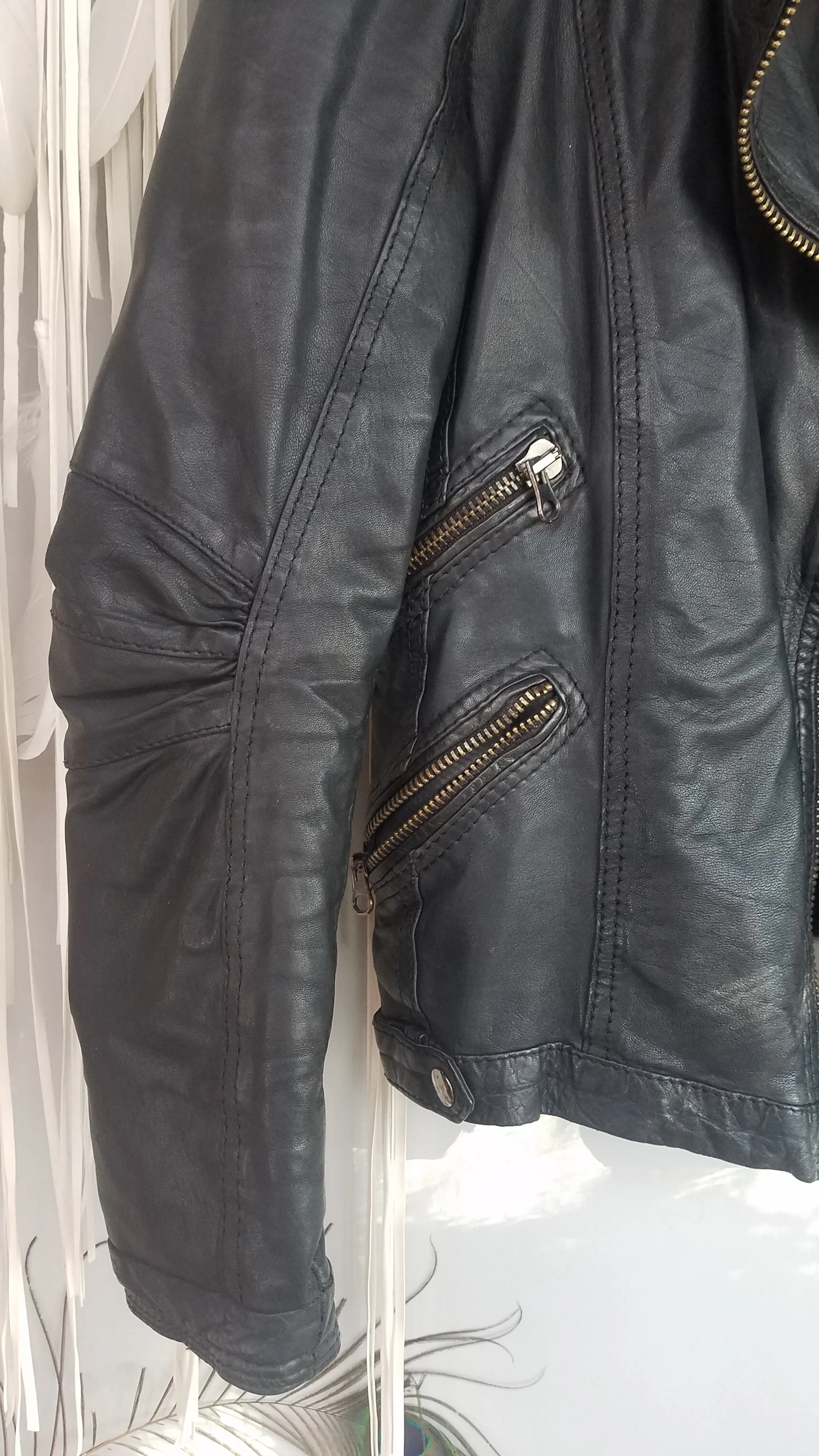 Genuine black Leather Jacket 8