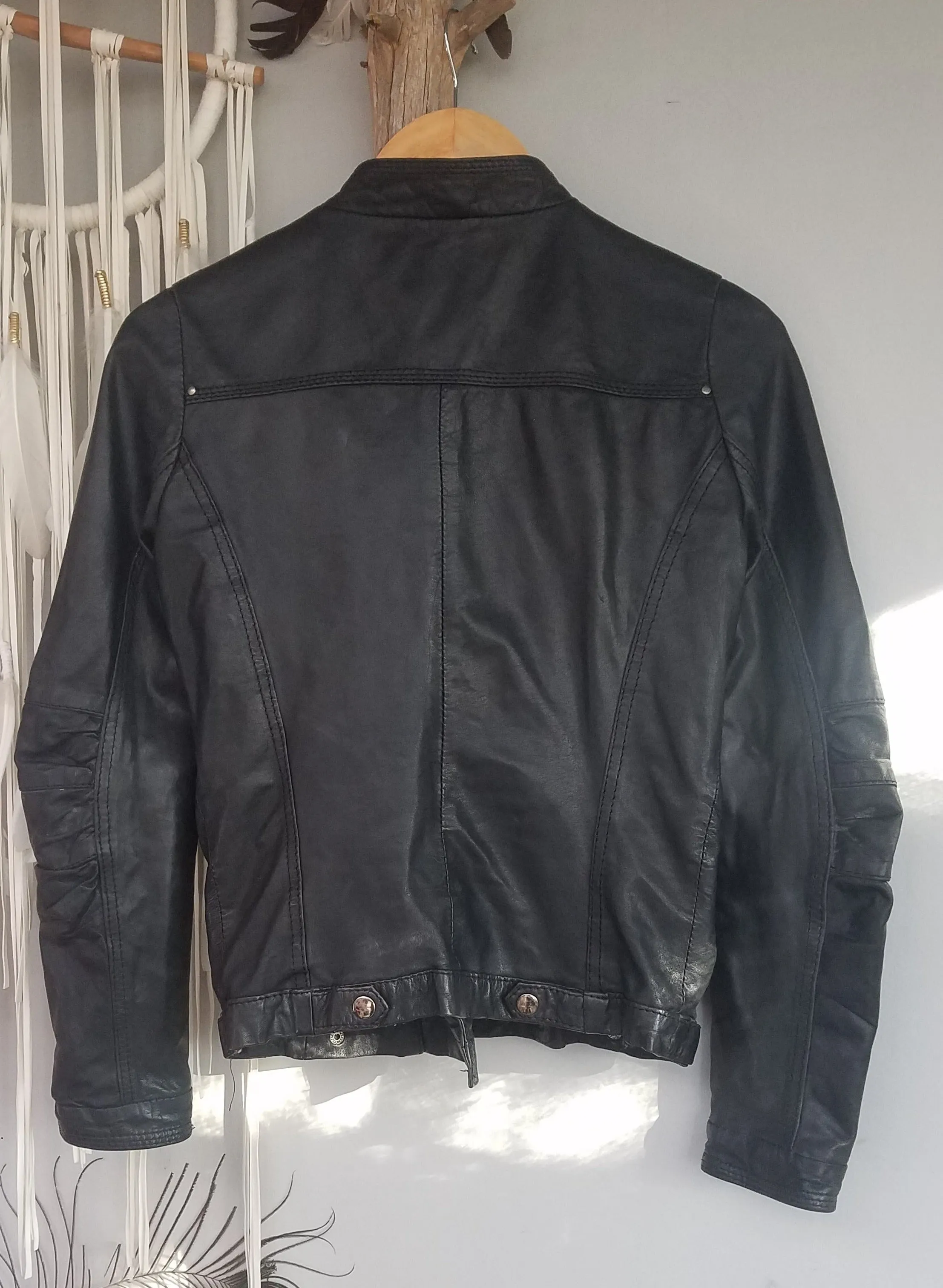 Genuine black Leather Jacket 8