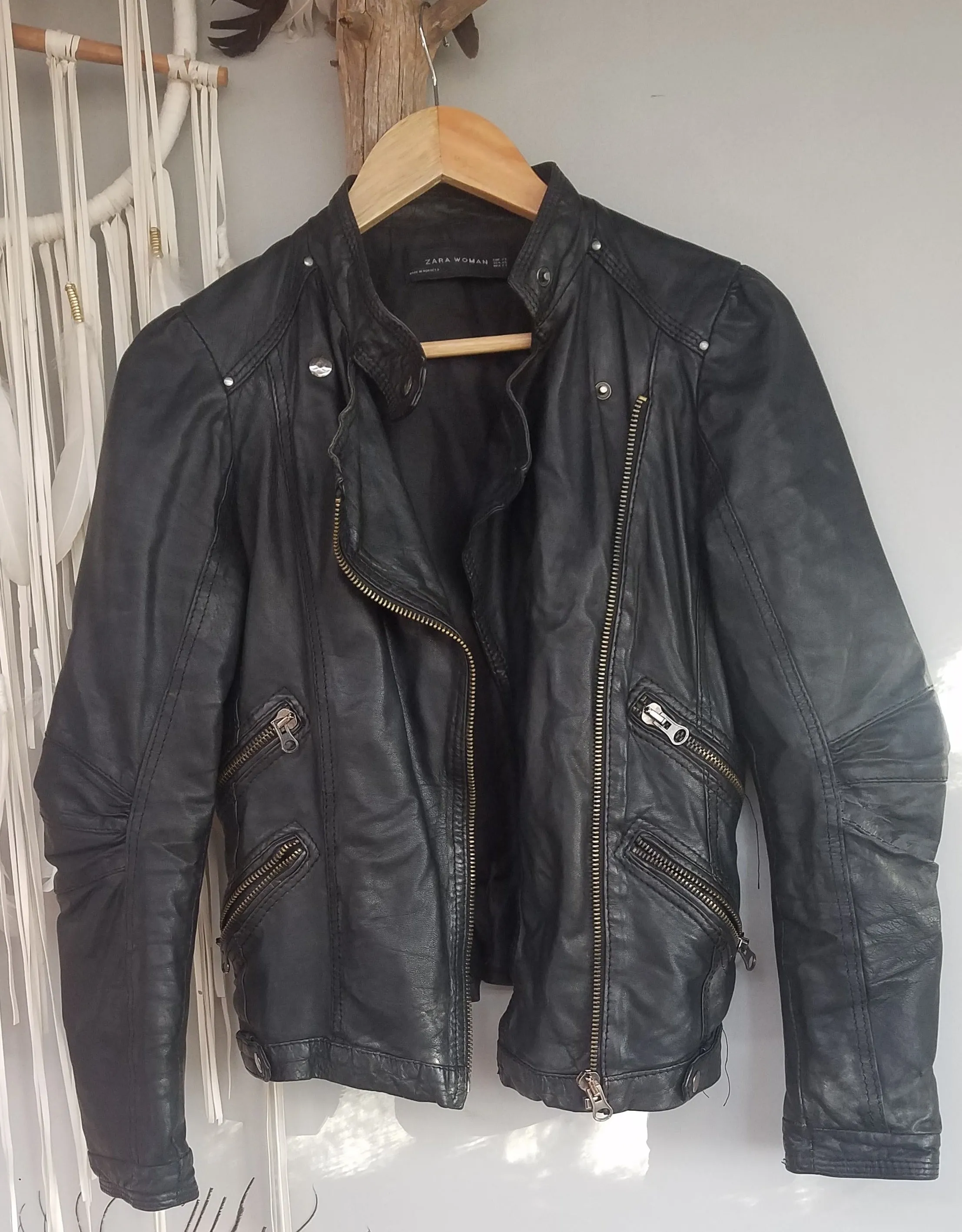 Genuine black Leather Jacket 8