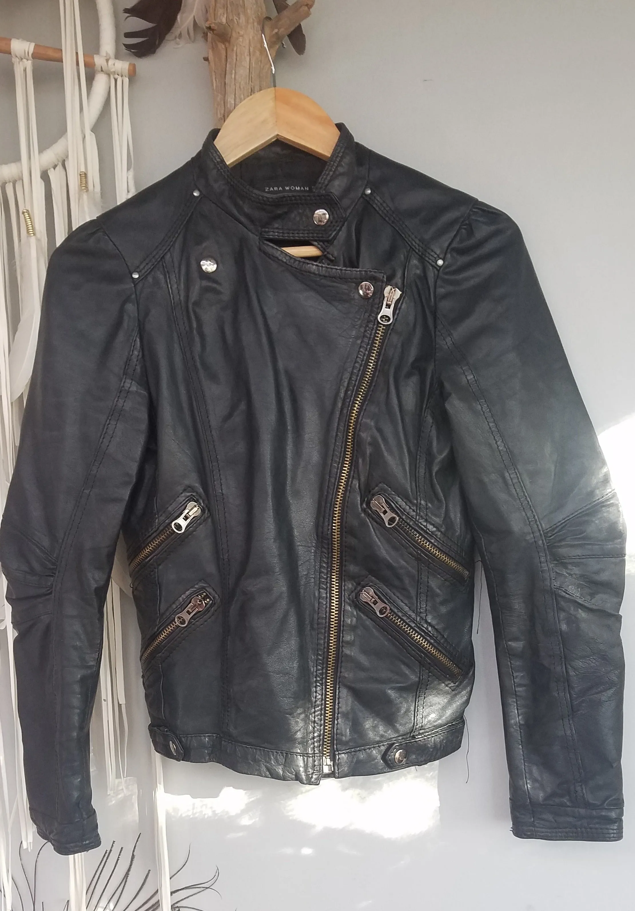 Genuine black Leather Jacket 8