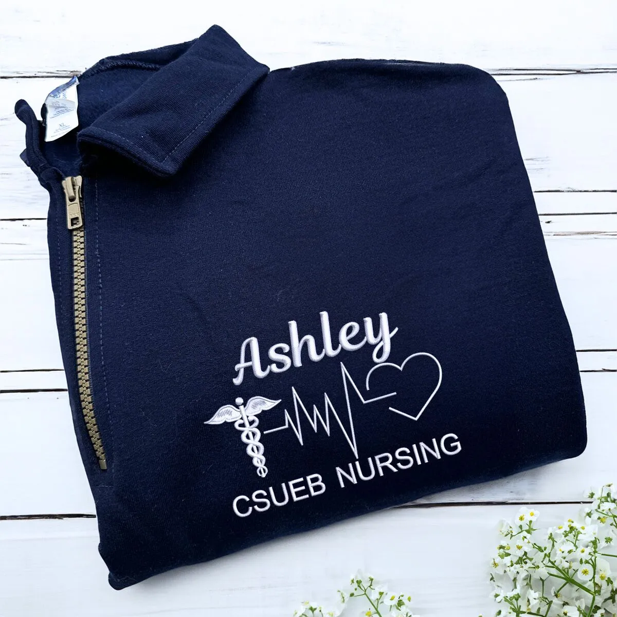 Gift For Nurse, Physician Assistant, Doctor, Personalized Medical Jacket, Quarter Zip Sweatshirt Embroidered