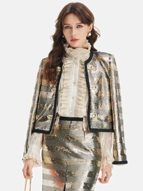 Gilded Sequin Striped Jacket