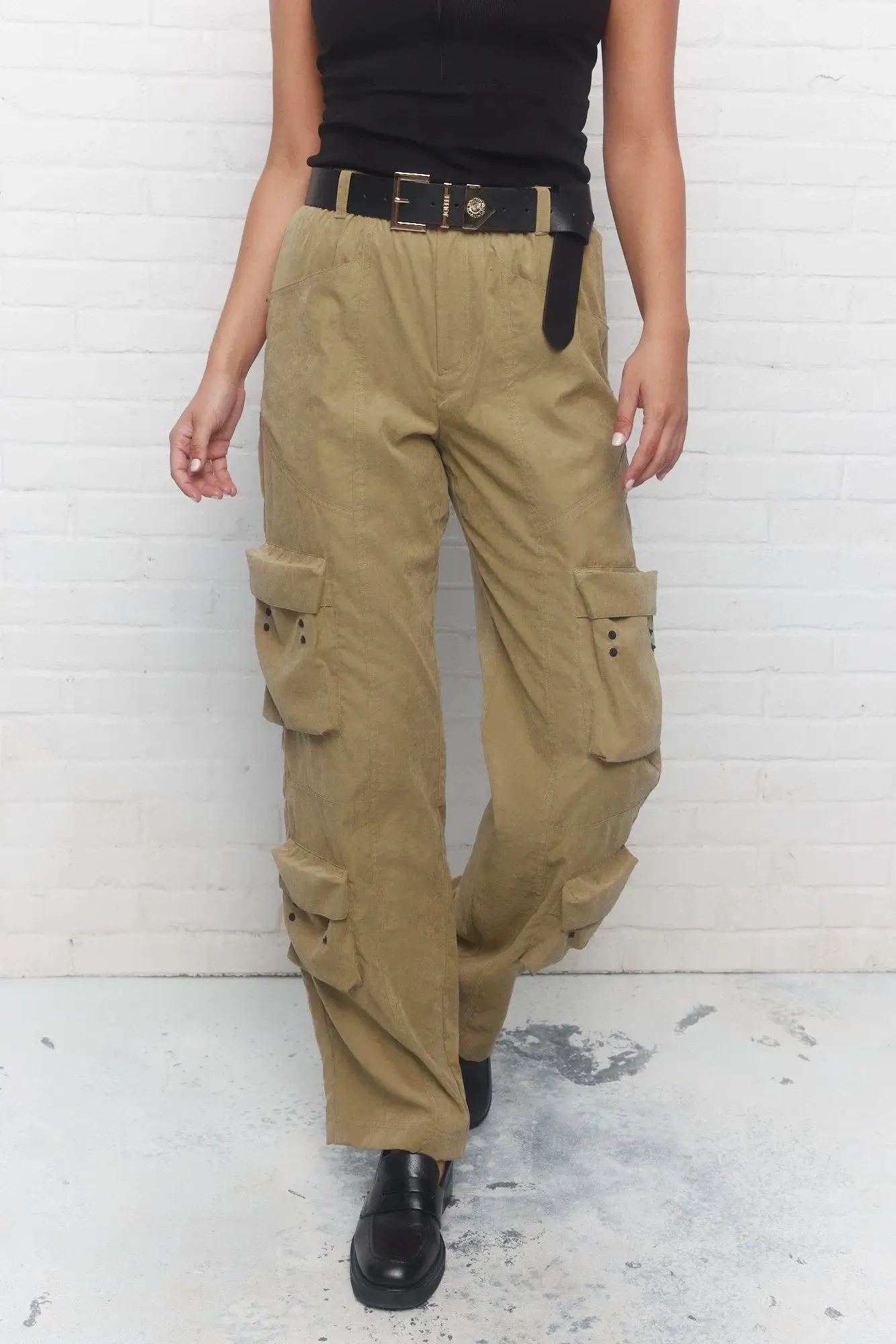 Gisele | Pantalon cargo kaki