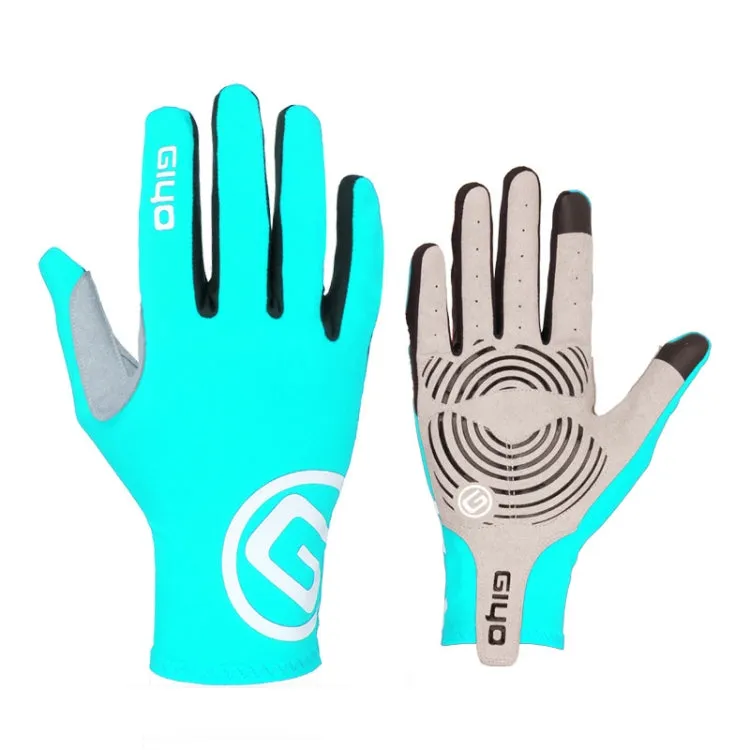 GIYO S-02 Bike Riding Long-finger Gloves, Size:XXL(Light Blue)