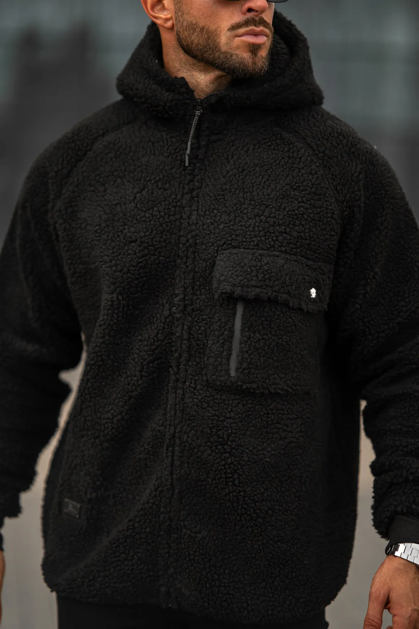 Gothic Sherpa Hoodie - Black (relax fit)