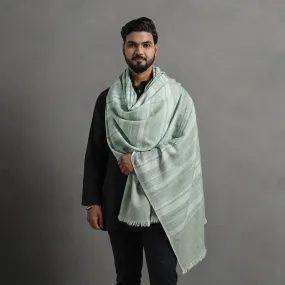 Green - Kumaun Handwoven Pure Merino Wool Shawl for Men 108