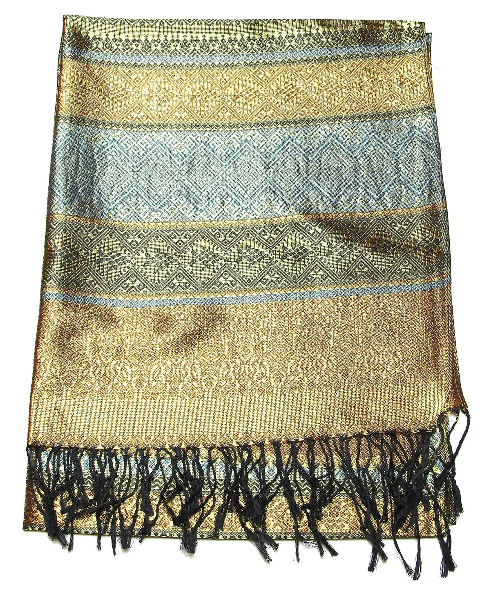 Hand Made Pashmina Shawl Scarf Gold