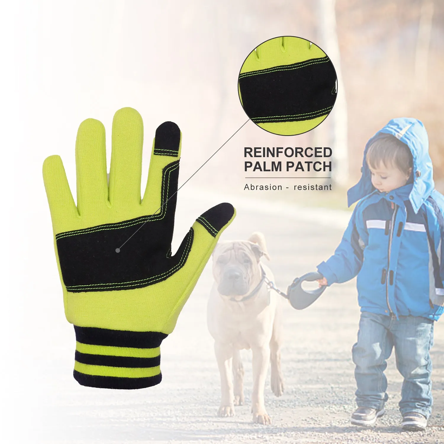 Handalndy Kids Winter Gloves Running Outdoors Sports Cotton Fleece 232