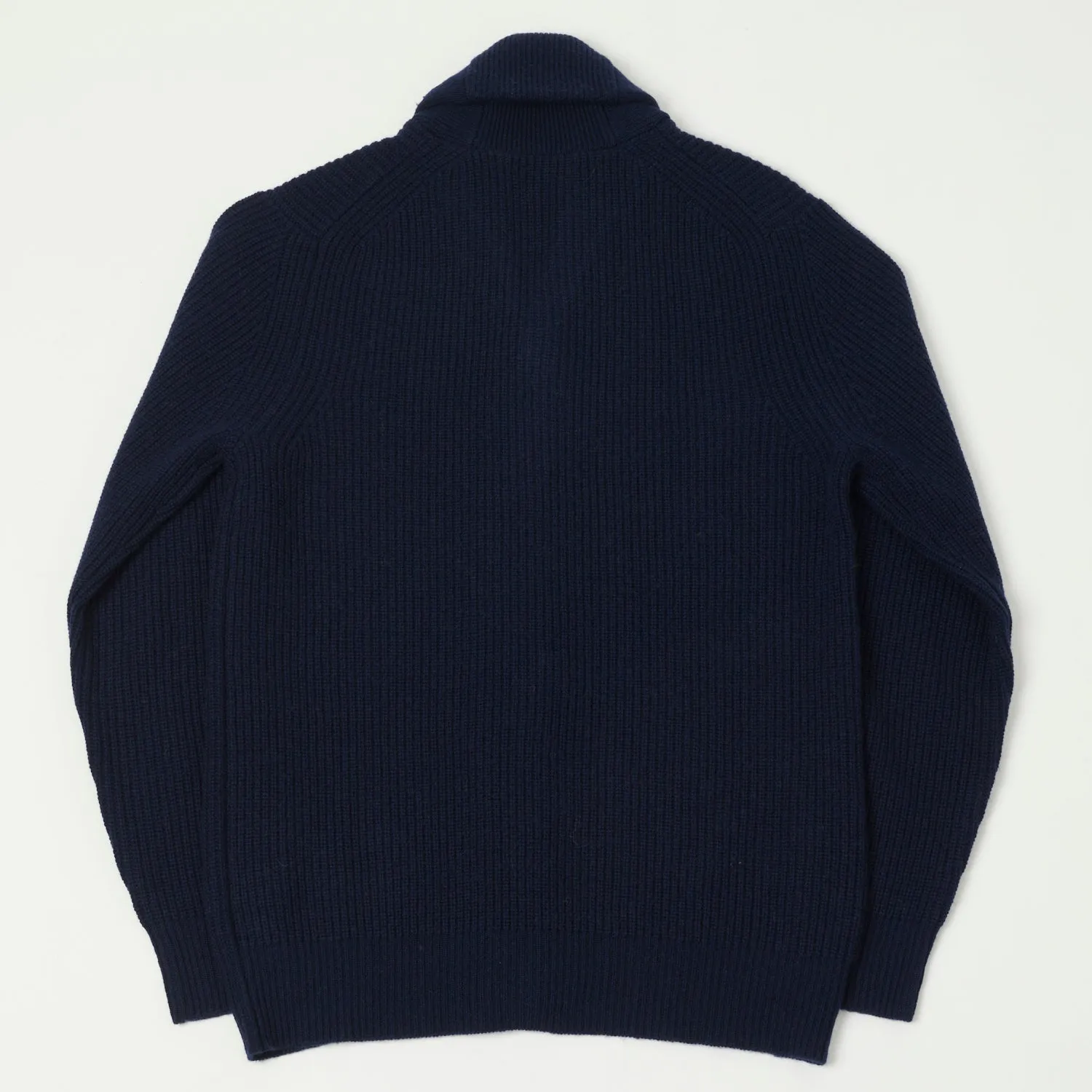 Hartford Cashmere Rib Cardigan - Navy