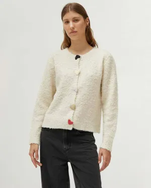 Heart Cardigan - Creme