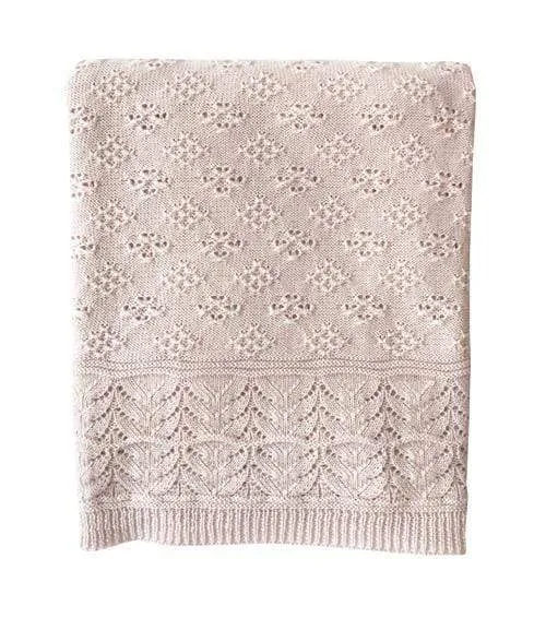 Heirloom Baby Vintage Inspired Merino Baby Shawl - Dusty Pink