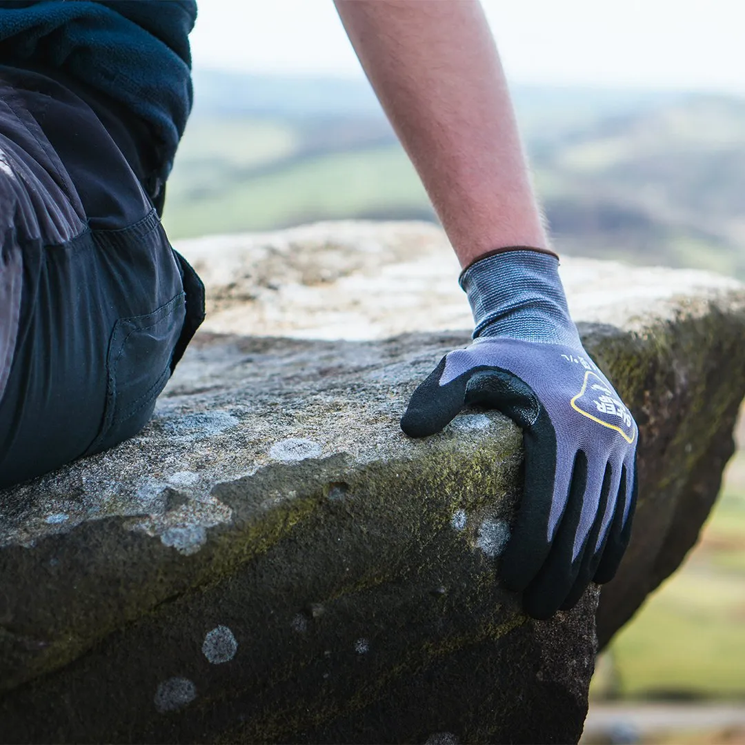 Hiking Gloves - Nitrile Coated Gloves with Touchscreen - Safer Grip by OPNBAR™ (2-Pack)