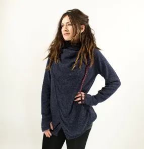 Hooded Cardigan Jacket Navy Blue