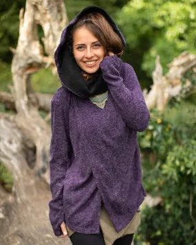 Hooded Cardigan Jacket Purple Amethyst