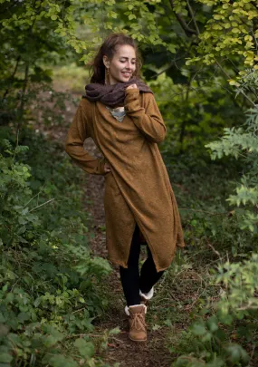 Hooded Long Cardigan Jacket Camel