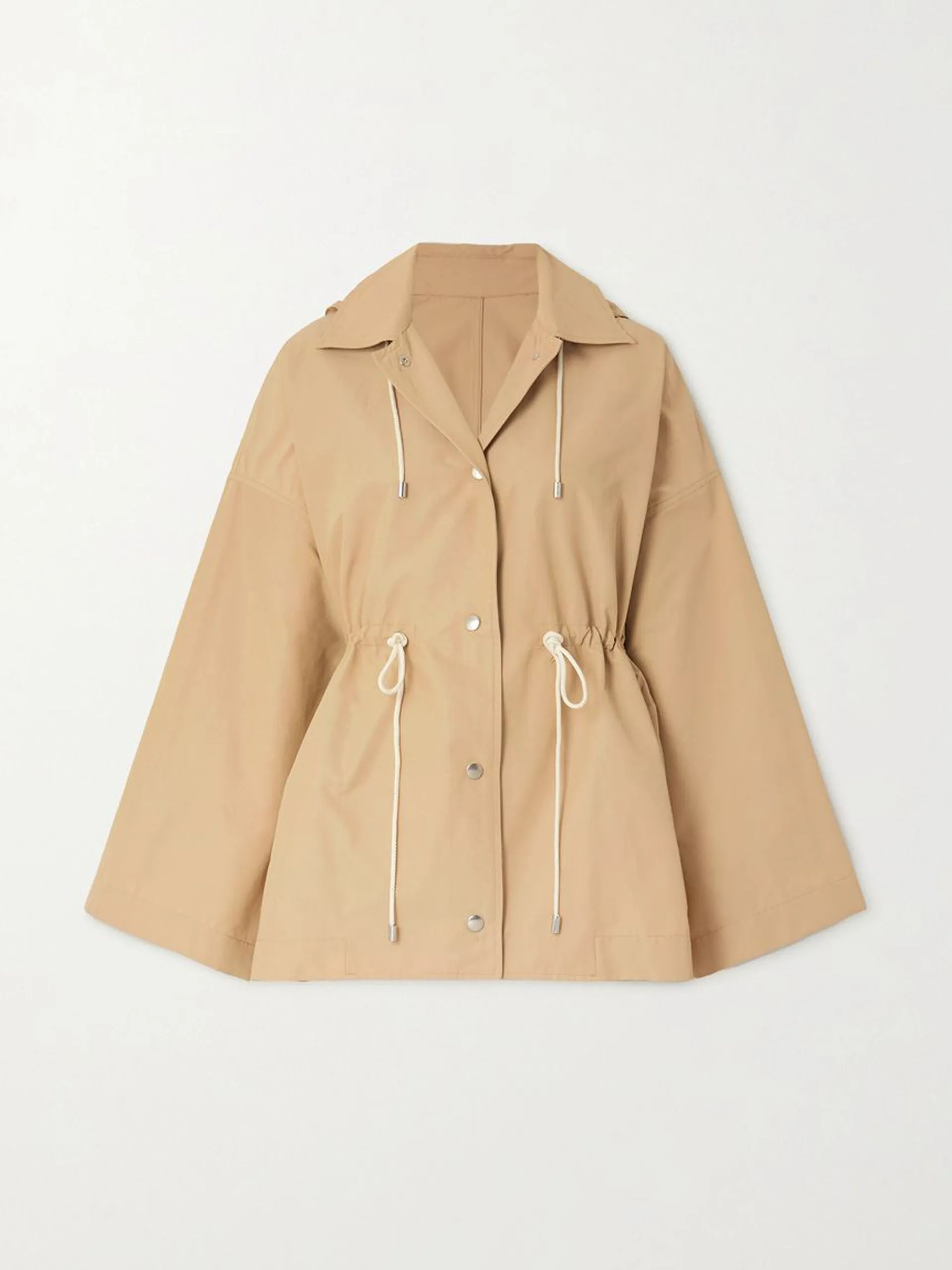 Hooded organic cotton-blend poplin parka