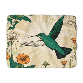 Hummingbird, Sherpa Fleece Blanket for Cozy Warmth, 50"x60"