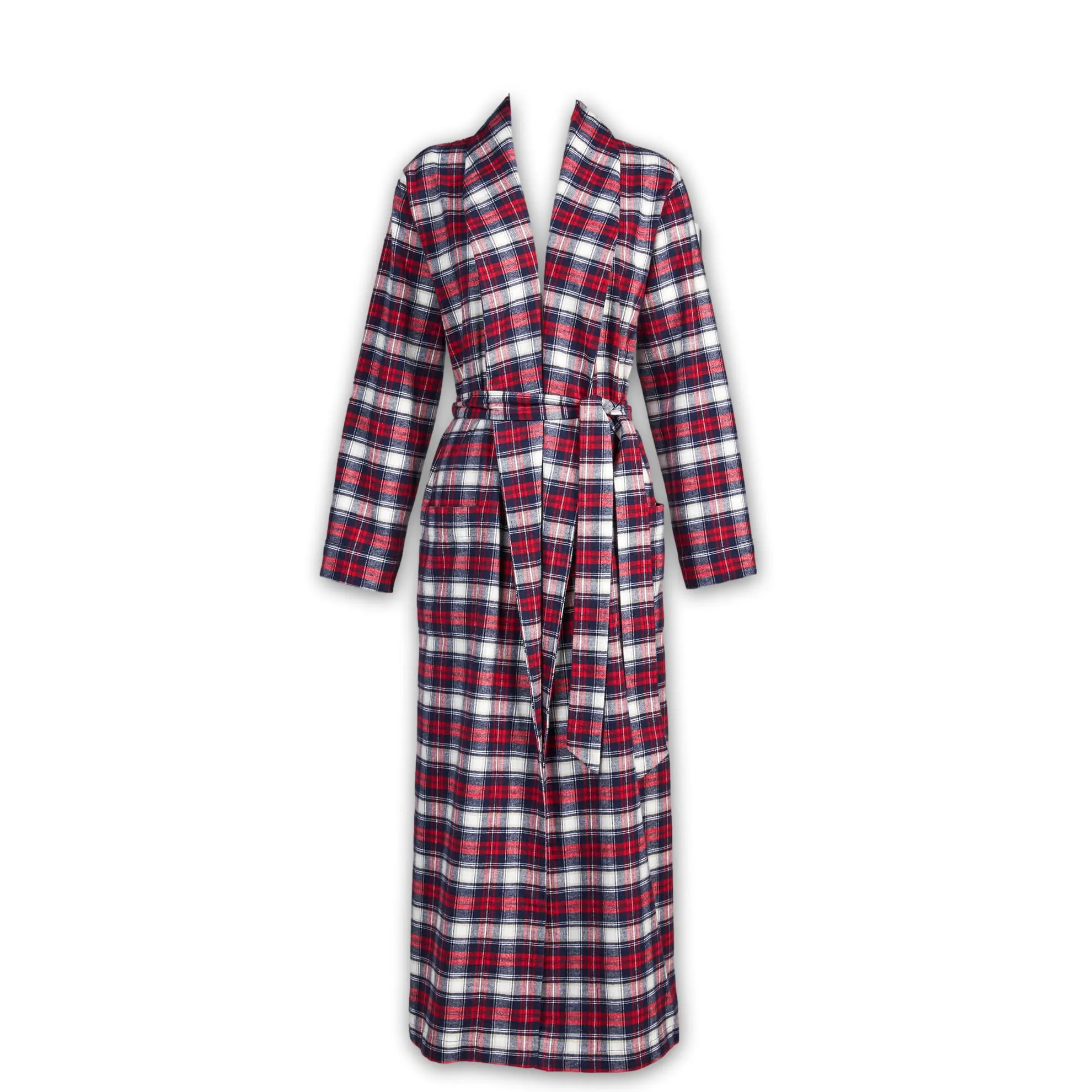 J. Peterman Women's Brushed Cotton Plaid Lounge Robe