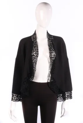 Jaeger 100% Wool Jacket with Fringe Detail Size S