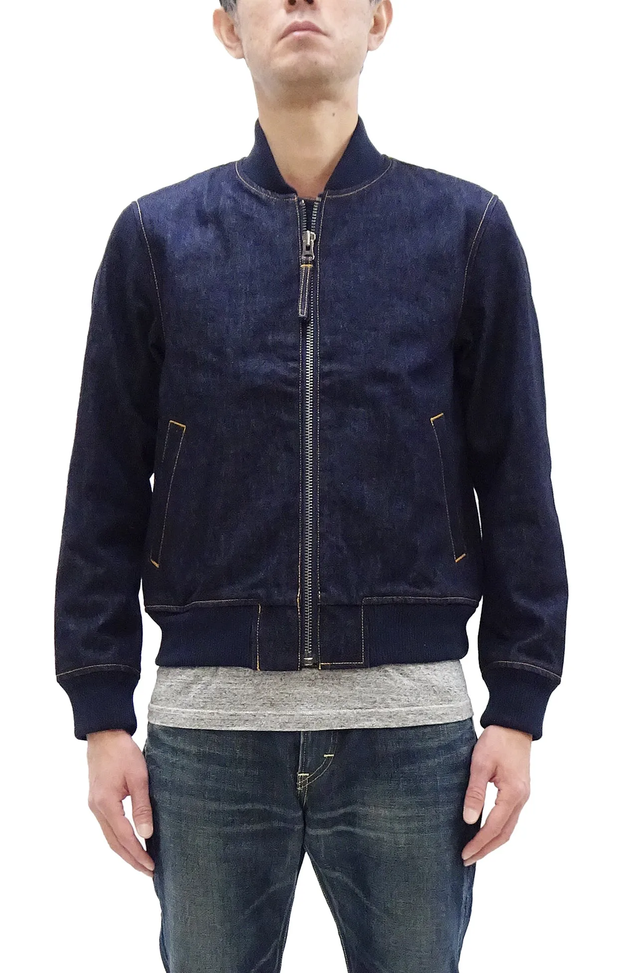 Japan Blue Jeans Denim Jacket Men's Flight Bomber Jacket Style Jean Jacket JBOT1307 Indigo