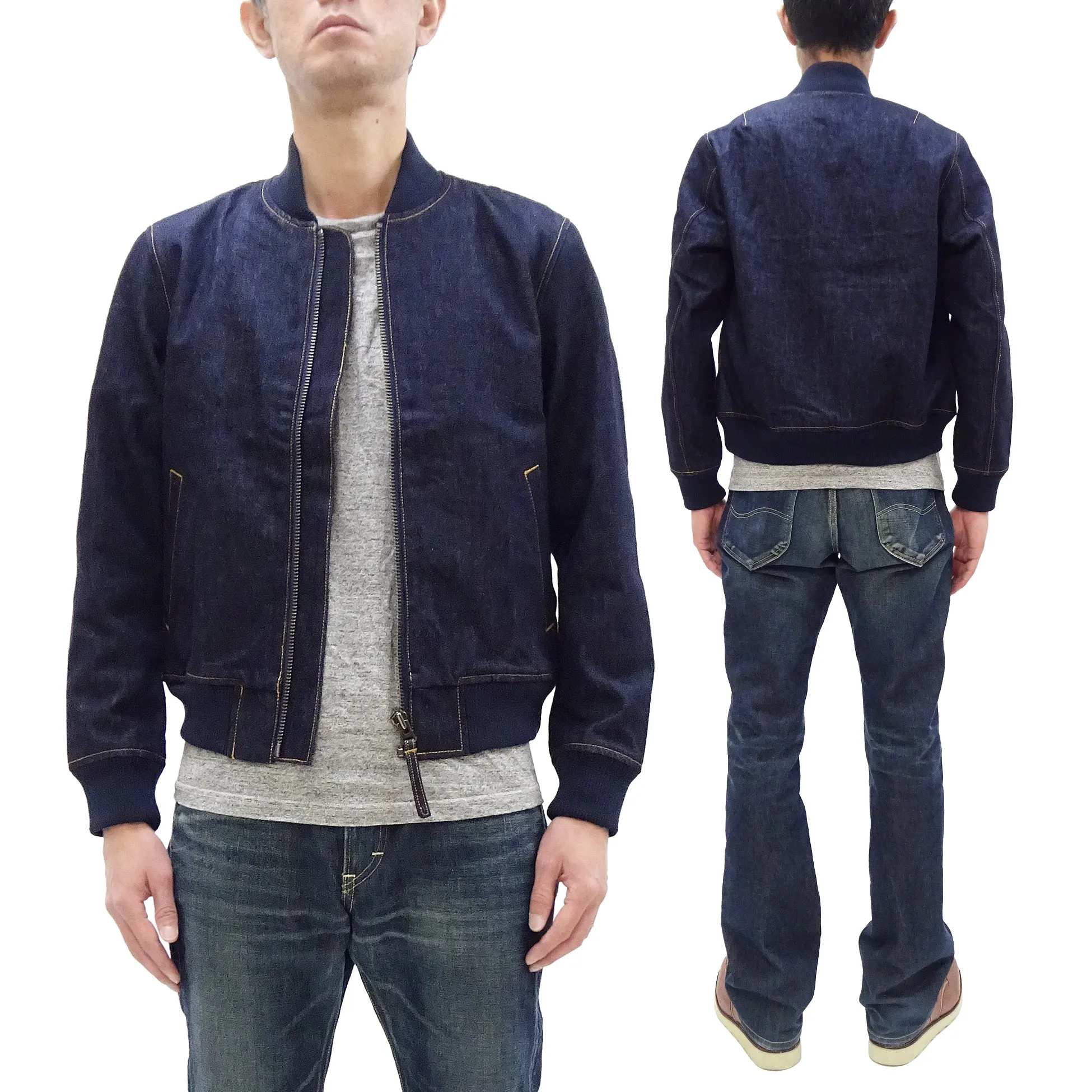 Japan Blue Jeans Denim Jacket Men's Flight Bomber Jacket Style Jean Jacket JBOT1307 Indigo