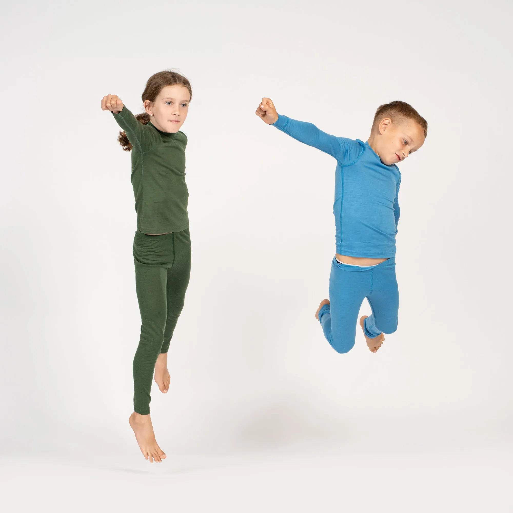 Kids' 160 Long Sleeve & Bottom 2-Piece Light Blue