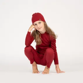 Kids' 160 Long Sleeve & Bottom 2-Piece Royal Cherry