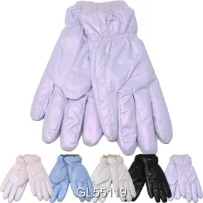 Lady Woman Water Proof Fur Lining Trim Ski Driving Gloves GL55119