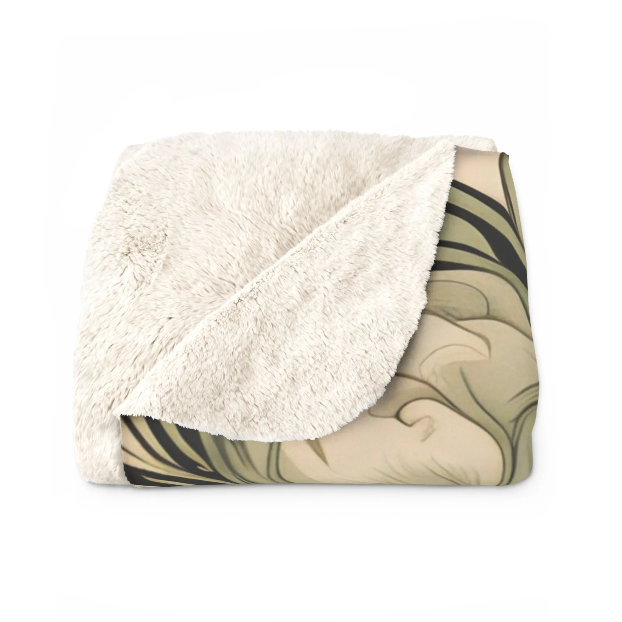 Large Wildflower, Sherpa Fleece Blanket for Cozy Warmth, 50"x60"