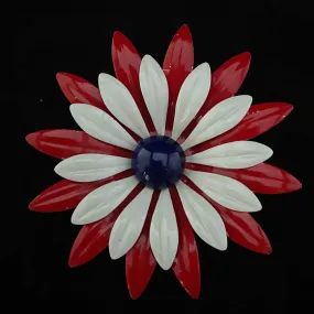 Late 60s/ Early 70s Large Enamel Flower Brooch