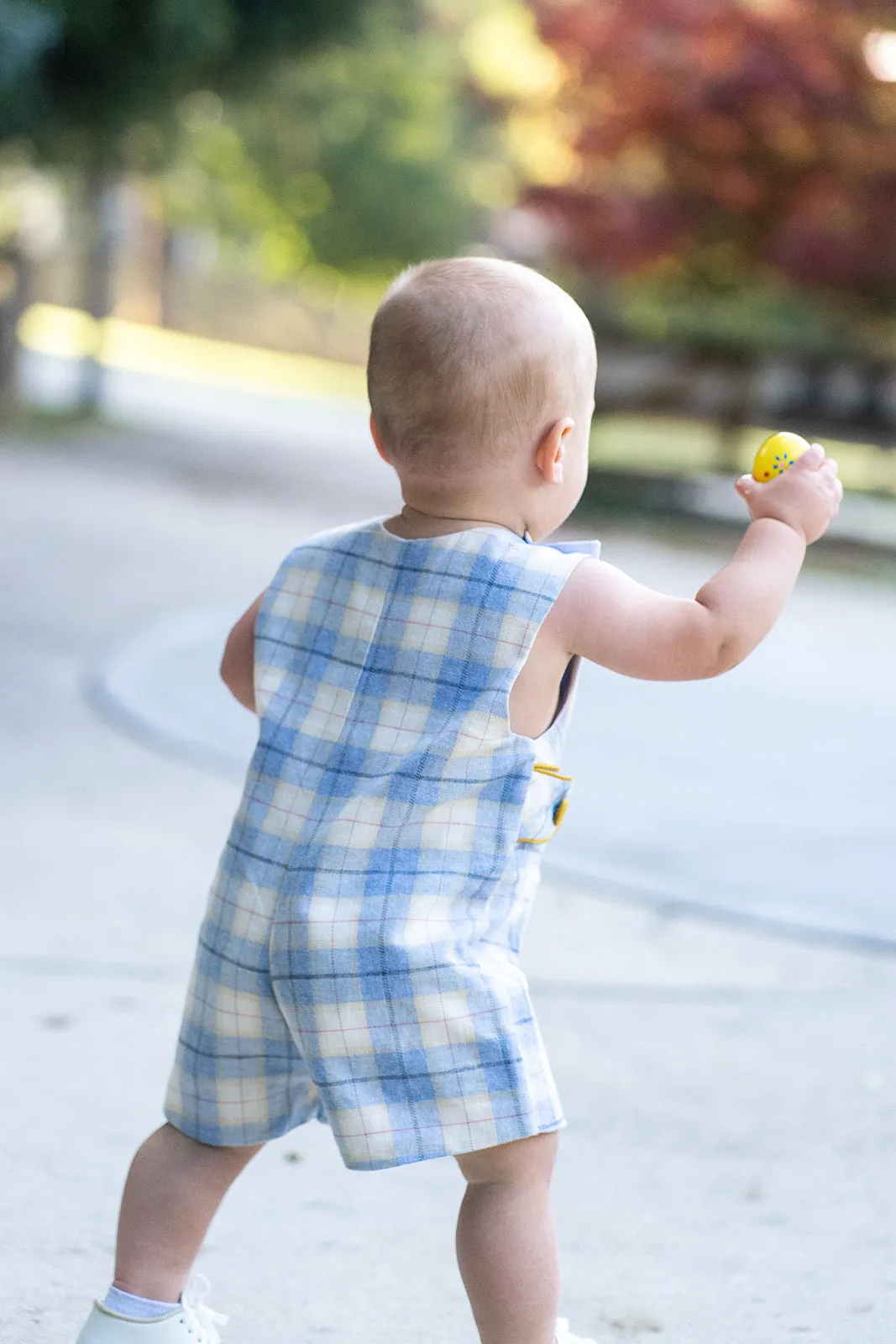 Leo Viella plaid boy's overall.