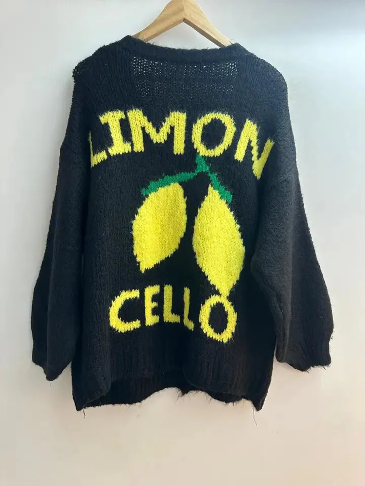 Limoncello Cardigan by Loriane in Black