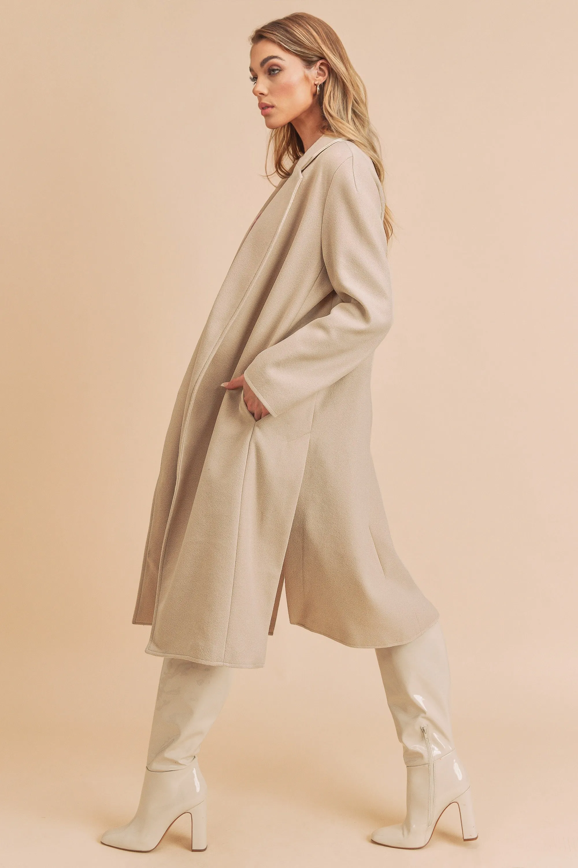 Lined Knee Length Coat