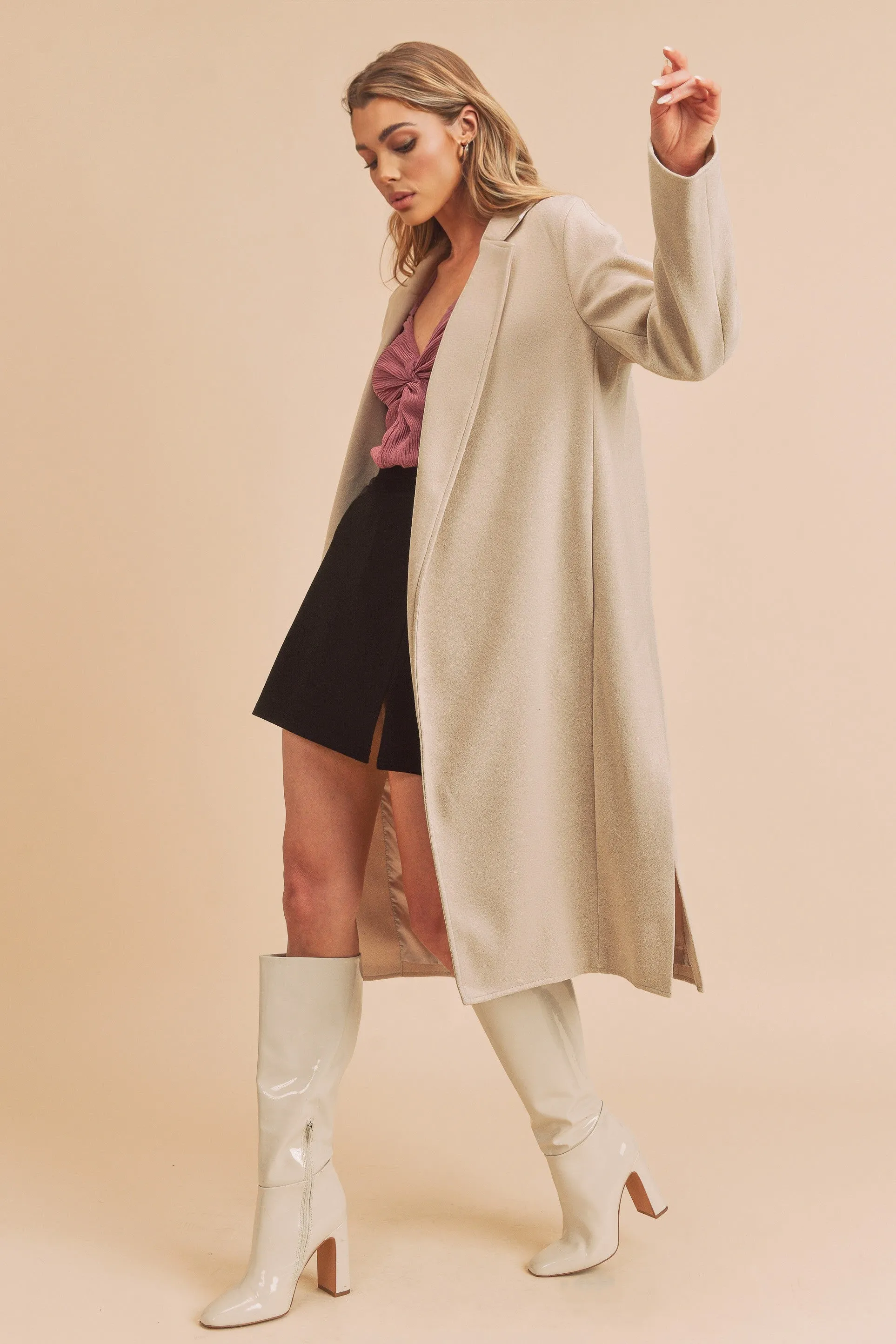 Lined Knee Length Coat