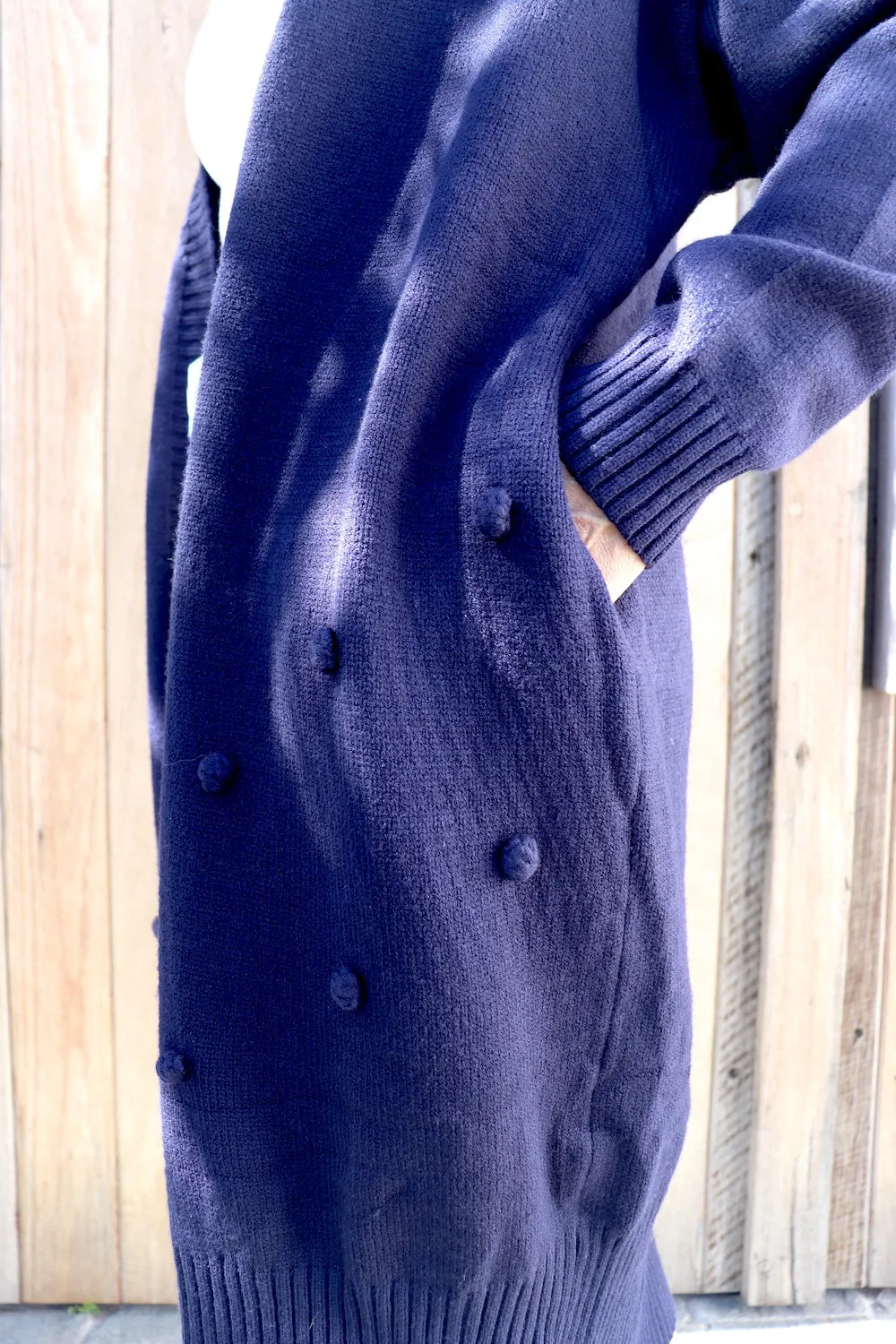 London Long Knit Cardi in Navy