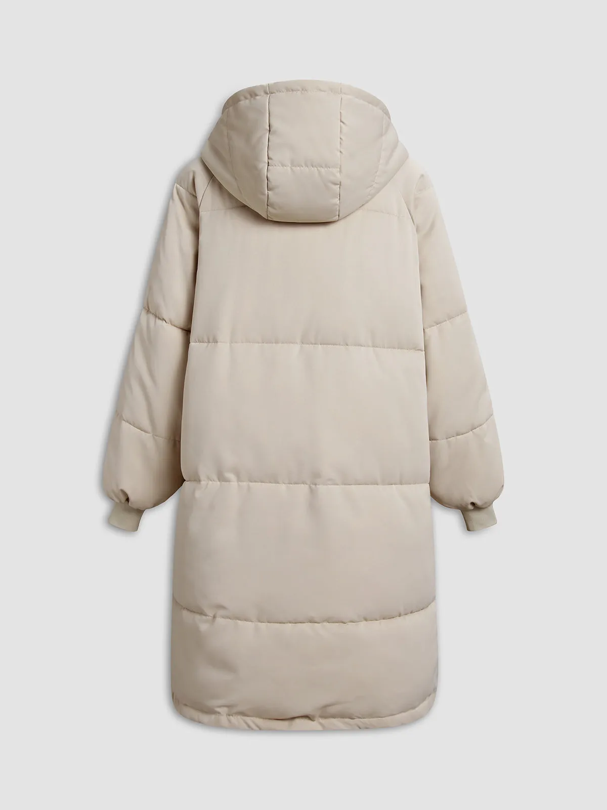 Long Hooded Graceful Puffer Parka Coat