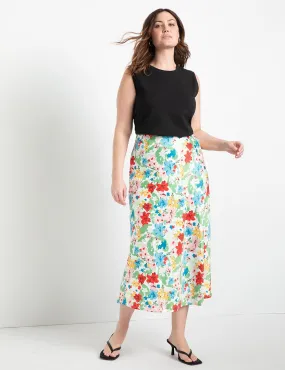 Long Satin Skirt in Ok Bloomer