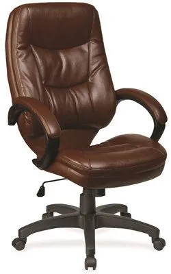 Lorell Westlake High-Back Executive Chair Leather Seat Brown