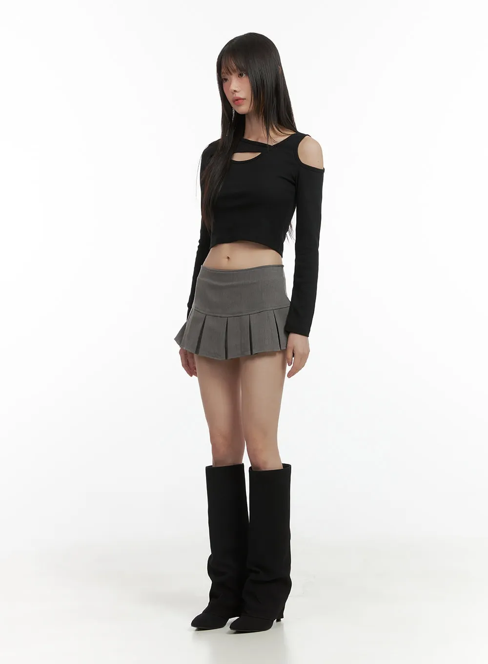 Low Rise Pleated Mini Skirt CO410