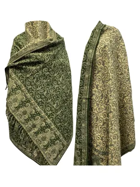 LUXURY HANDMADE light green winter wool Scarf Yak Wool comfortable scarf Shawl Blanket stole unisex Travel Wrap Meditation Soft gift for her