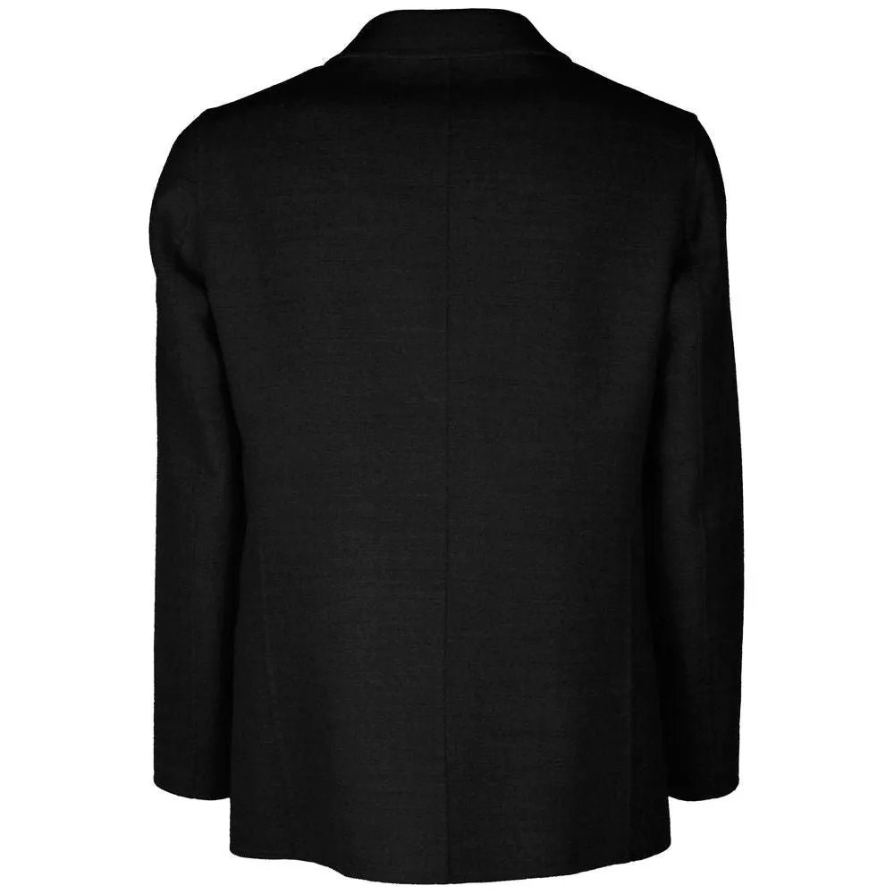 Made in Italy Black Wool Vergine Blazer