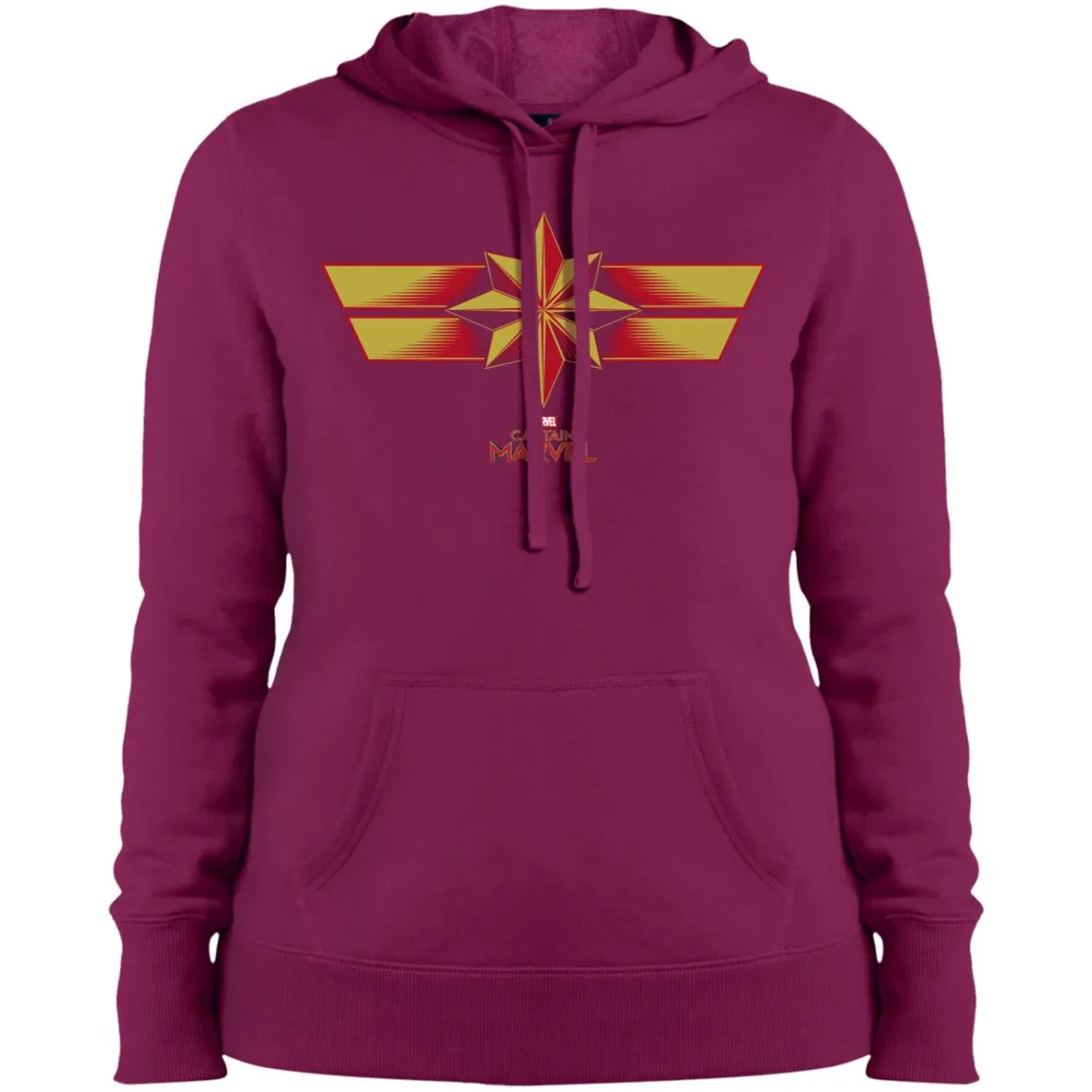 Marvel Captain Marvel Retro Red Yellow Logo Women Hooded Sweatshirt