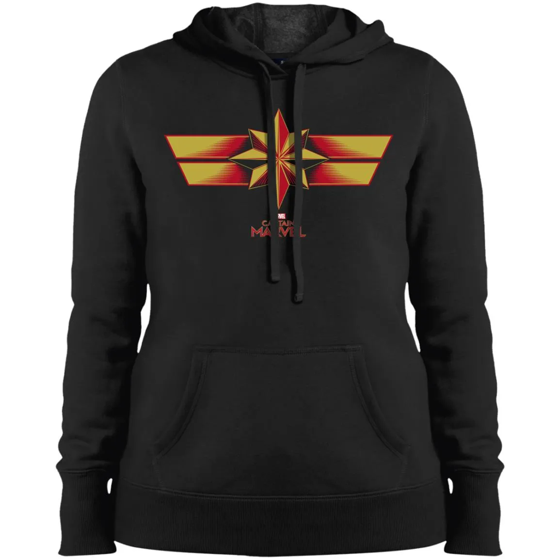 Marvel Captain Marvel Retro Red Yellow Logo Women Hooded Sweatshirt