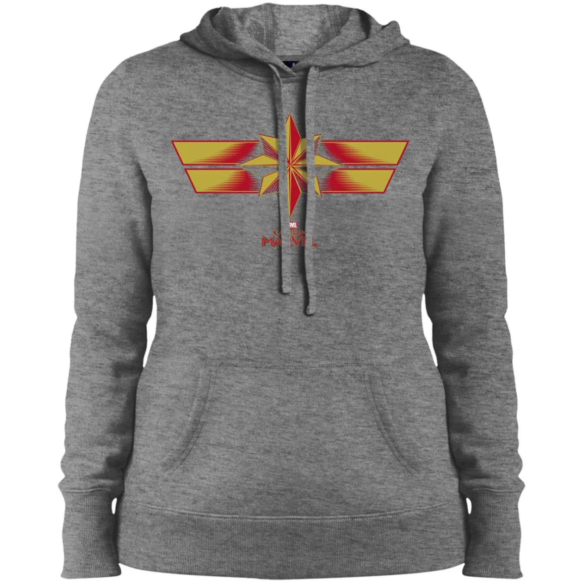 Marvel Captain Marvel Retro Red Yellow Logo Women Hooded Sweatshirt